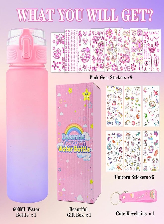 Coosilion Valentines Day Gifts for Girls 5 6 7 8 9 10 11 Years-Decorate Your Own Water Bottle Kits for Girls, DIY Drinking Bottle Arts Crafts for Teen Kids Ages 4-12, School Birthday Easter Gifts with Sticker - Image 2